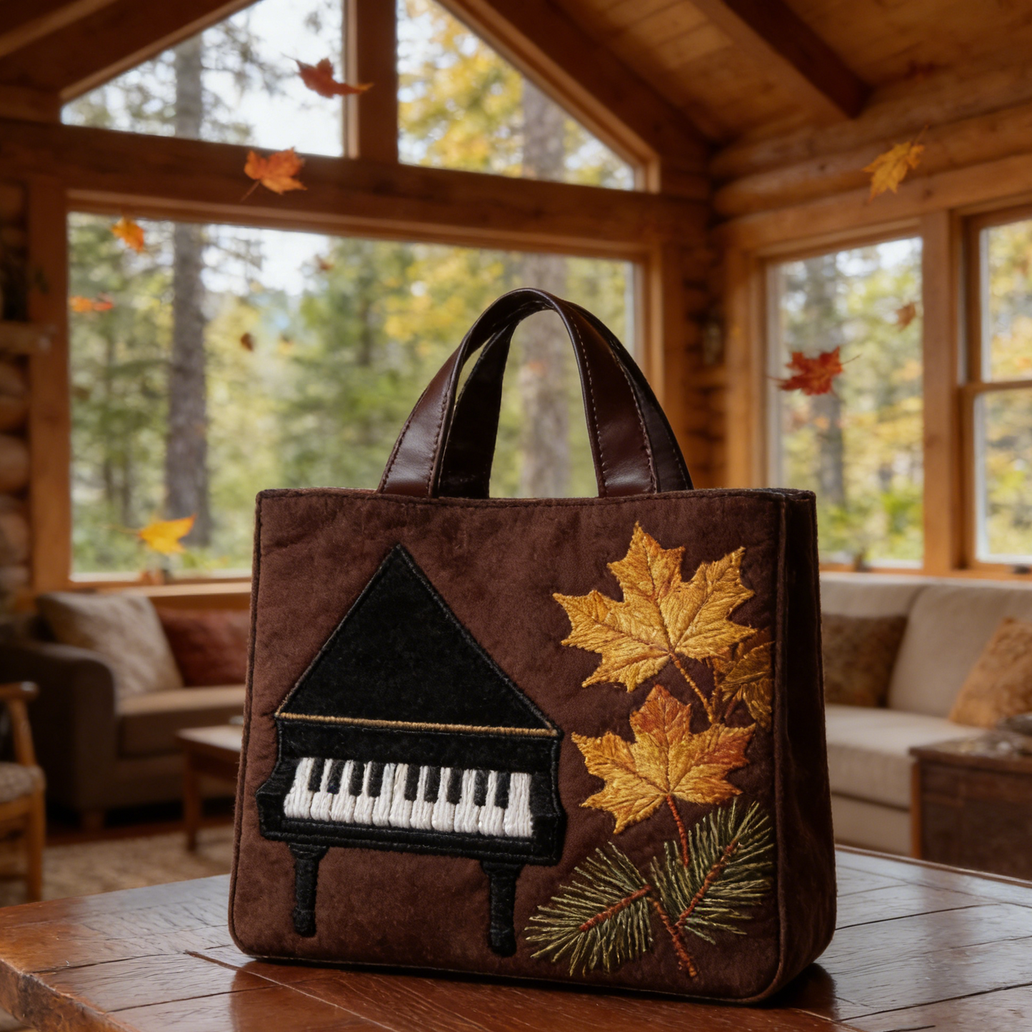 Melodic Fall Quilted Tote Bag