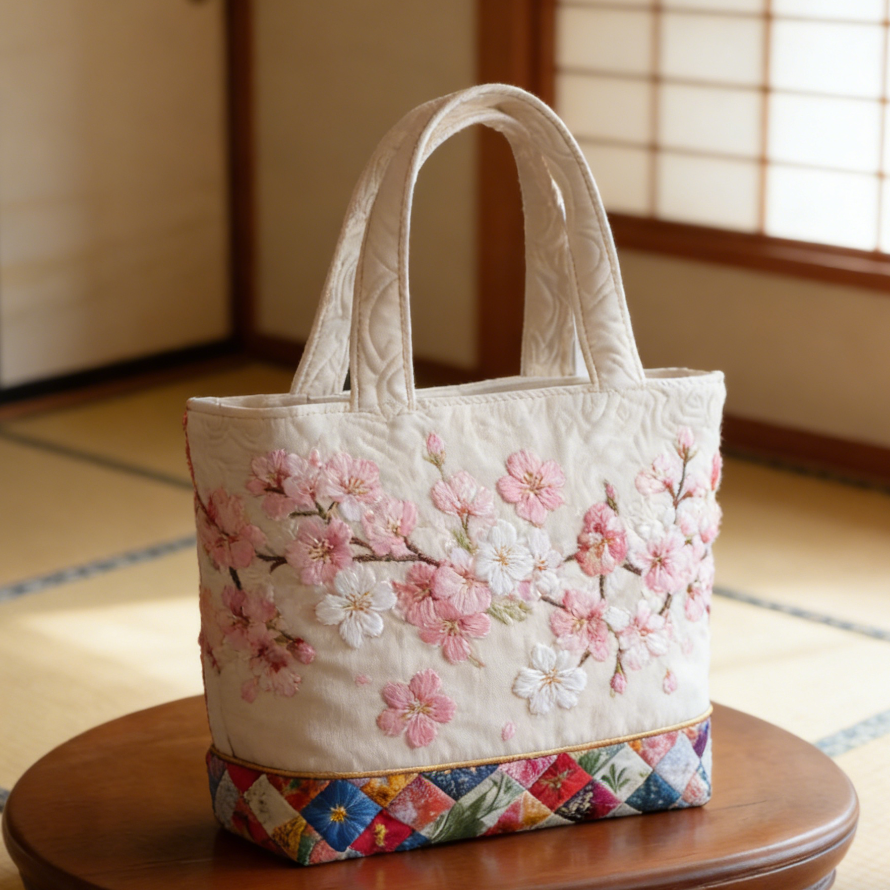 Sakura Quilted Tote Bag