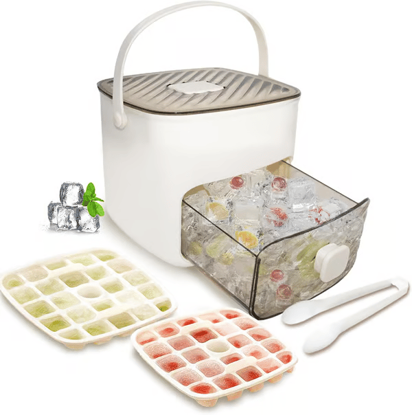 Portable Ice Maker with Lid and Storage Box ( Includes Ice Tongs) 6