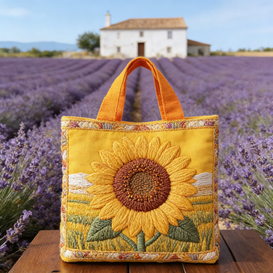 Provence Sunflower Quilted Tote Bag