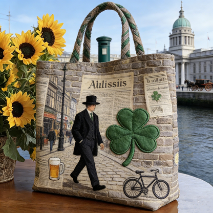 Irish Literary Quilted Tote Bag