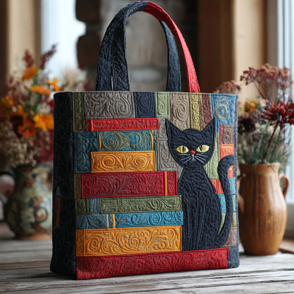 Mystic Meow Quilted Tote Bag Featured