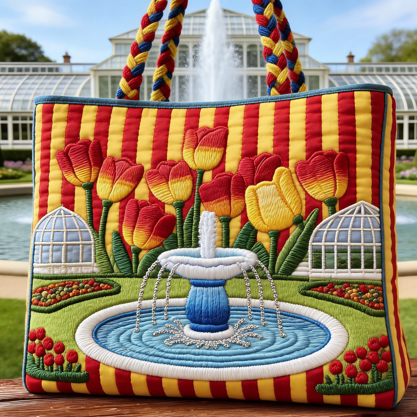 Garden Conservatory Fountain Tote Bag