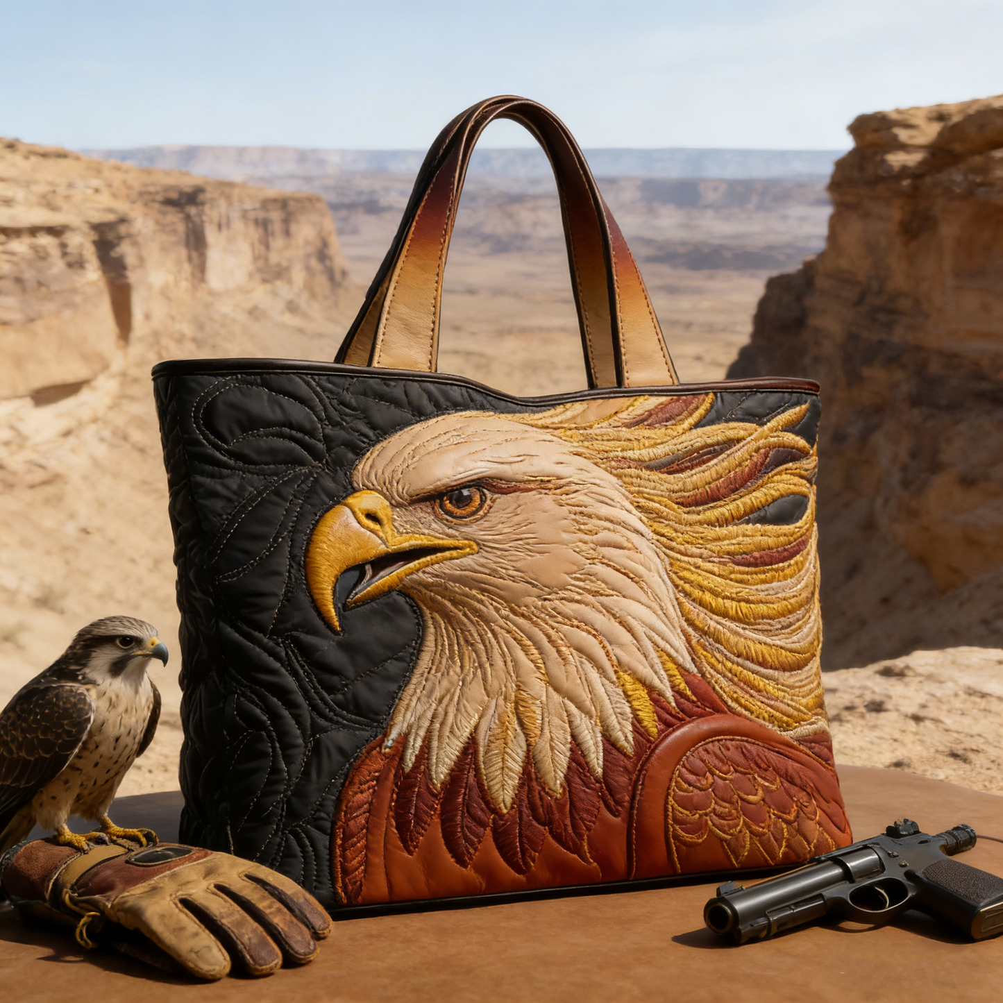 Desert Adventure Quilted Tote Bag