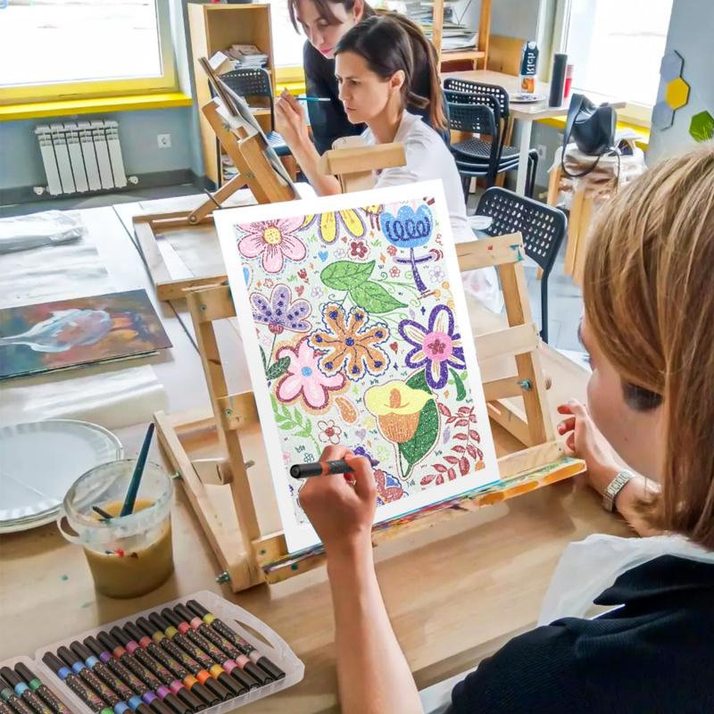 Glitter Effect Brush Markers : Create Sparkling Art Smoothly ( 24-96 Colors | Smooth No Clog | No Bleed Through ) 6