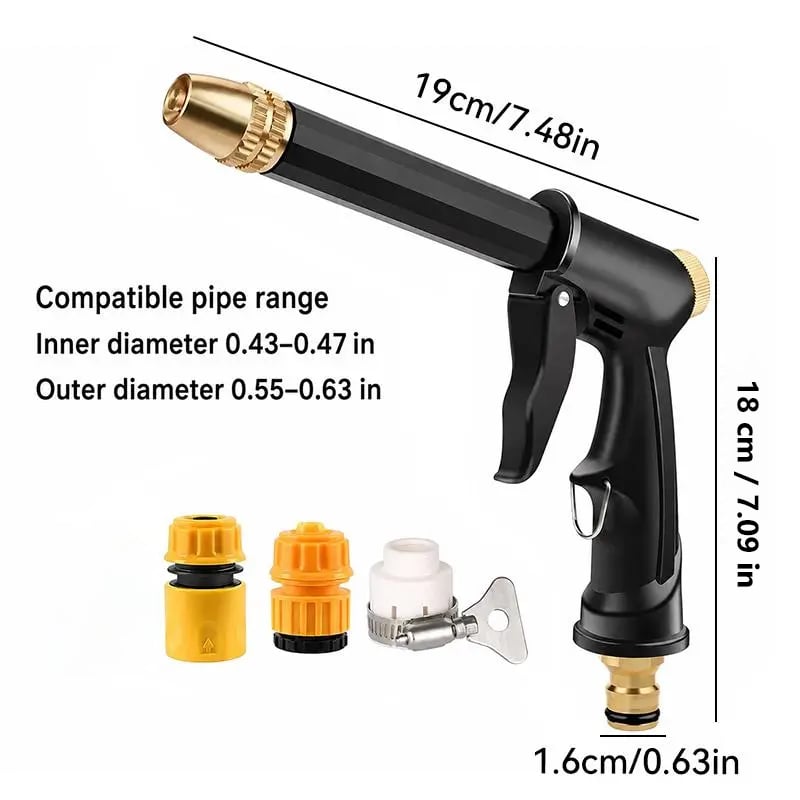 FathersDayGift Portable High Pressure Water Sprayer, Adjustable Garden Hose Nozzle Sprayer, Car Washing & Maintenance To 7