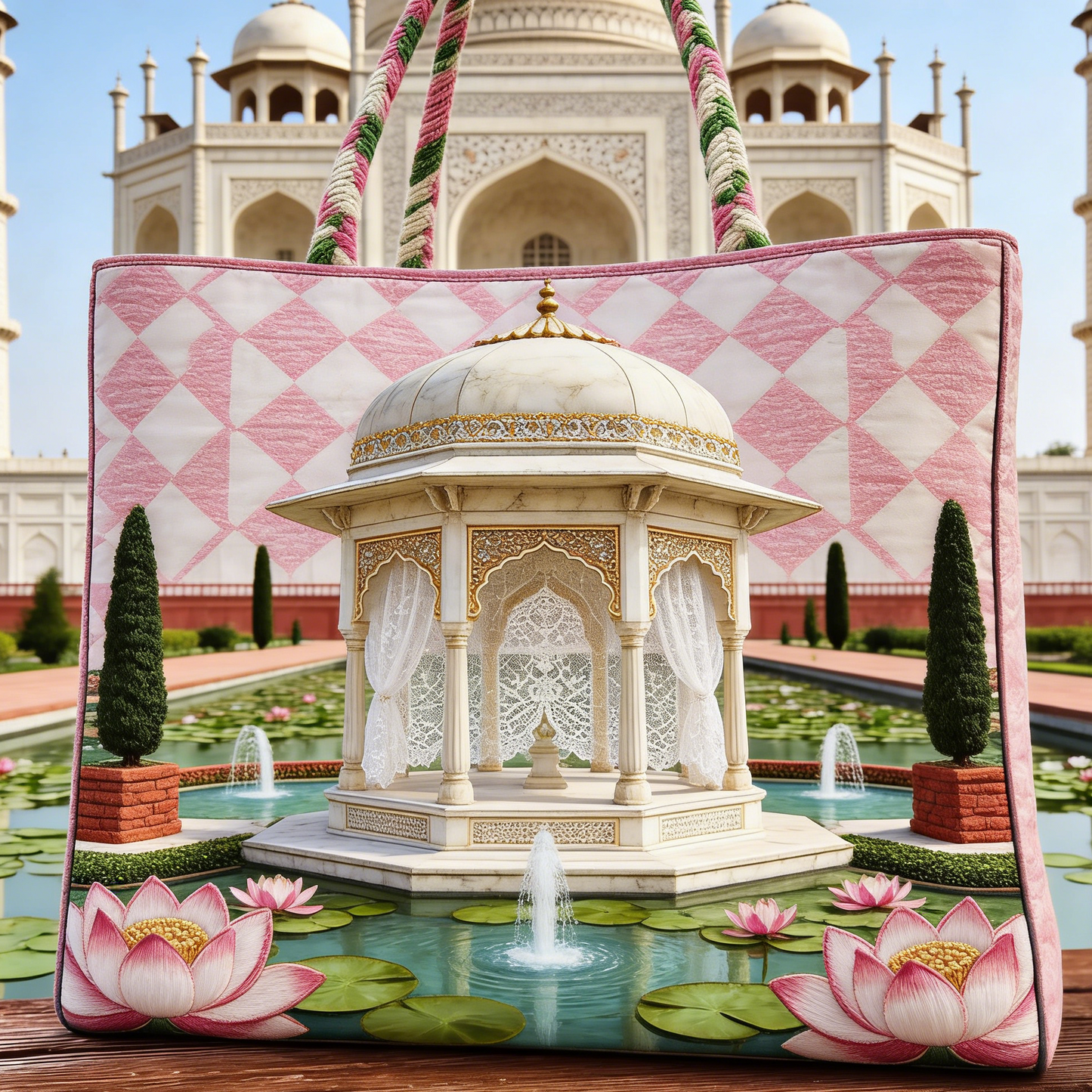 Mughal Garden Quilted Tote Bag