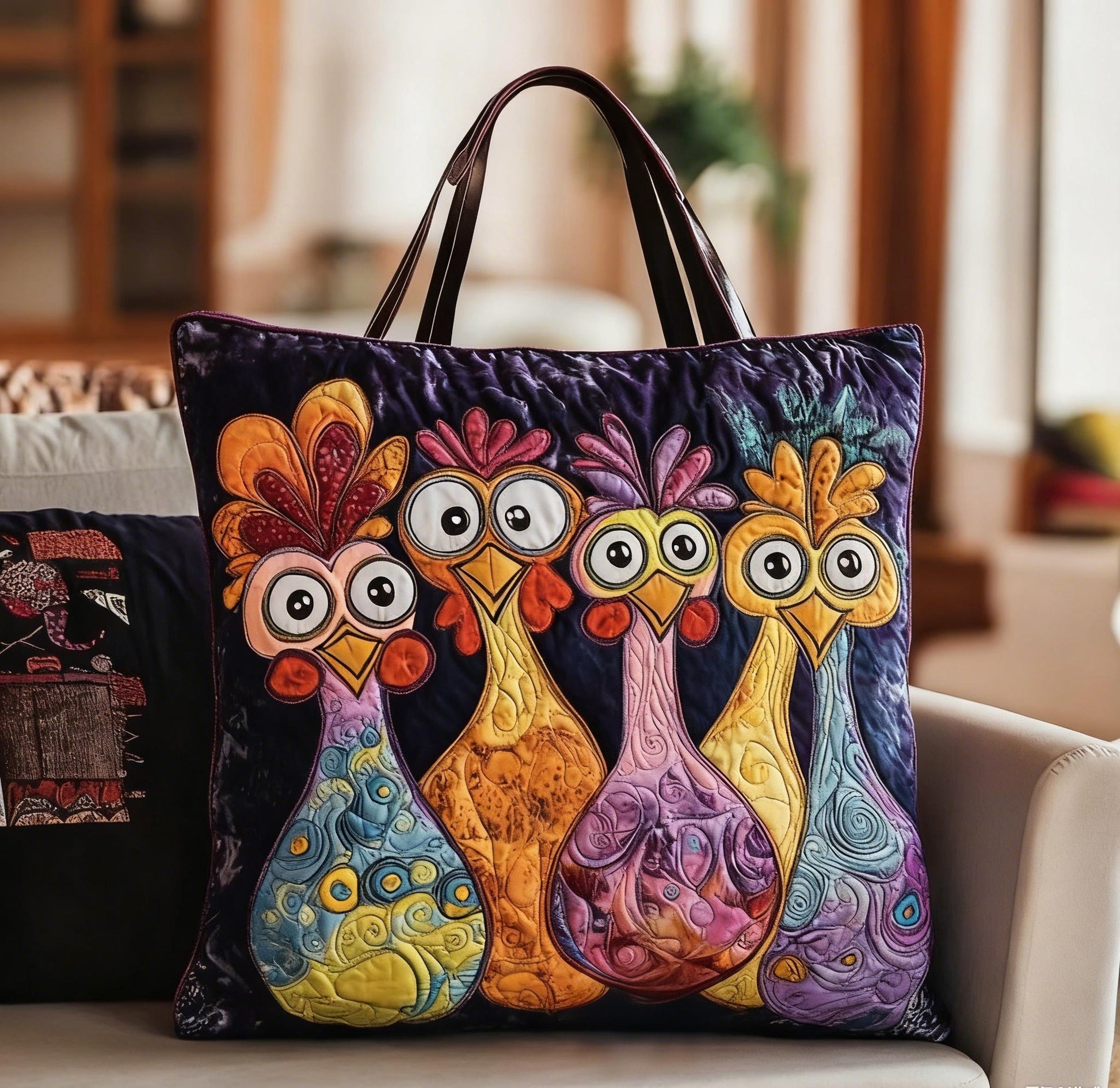 Funny Five XR3009014CL Quilted Tote Bag  Animal print