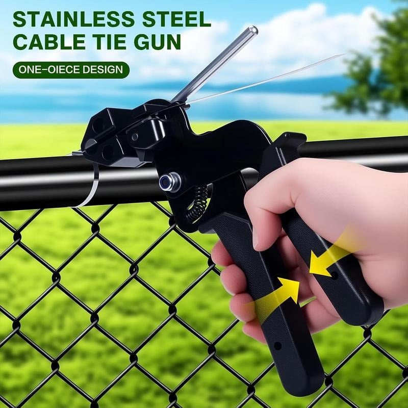Stainless Steel Cable Tie Gun with Metal Zip Ties 3