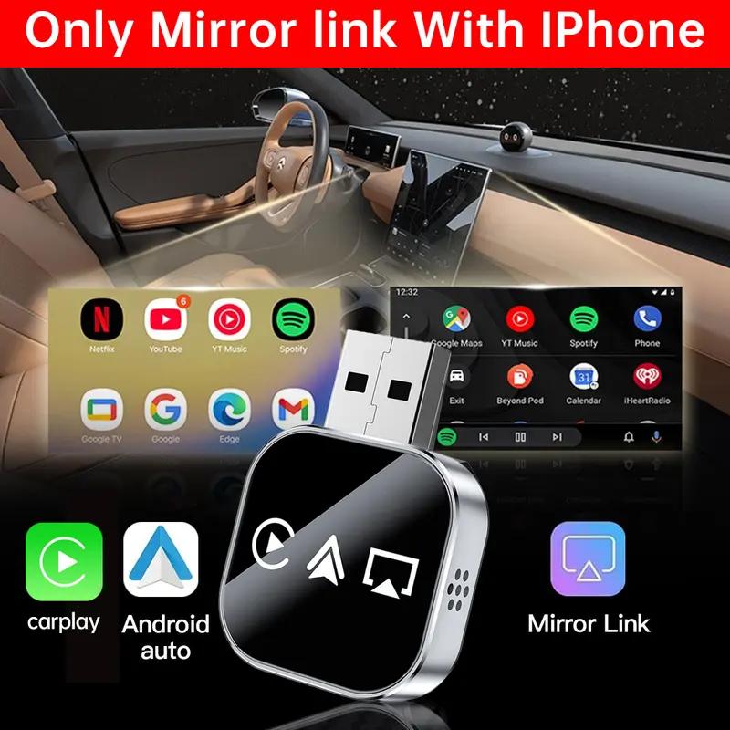 2026 Upgrade 3 in 1 Screen Mirror iOS Phone, wired to wireless Carplay adapter 1