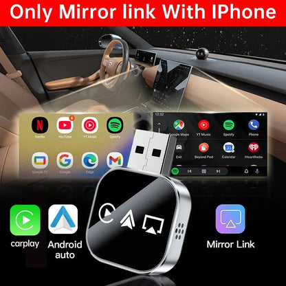 2026 Upgrade 3 in 1 Screen Mirror iOS Phone, wired to wireless Carplay adapter 1