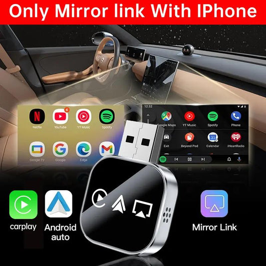 2026 Upgrade 3 in 1 Screen Mirror iOS Phone, wired to wireless Carplay adapter 1