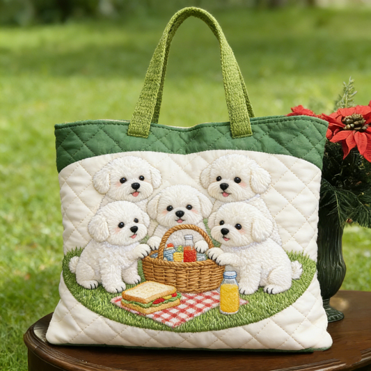 Spring Picnic Quilted Tote Bag