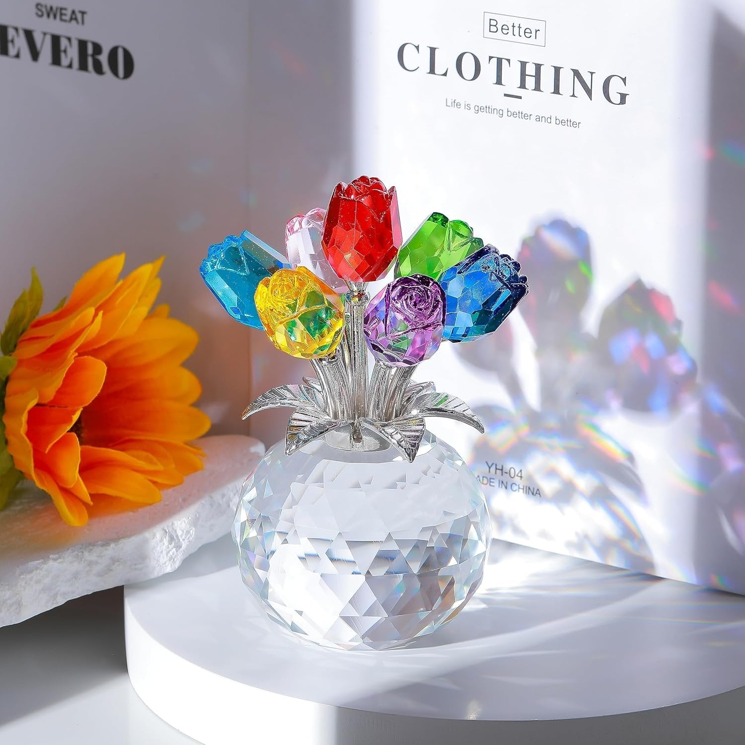 Eternal Colorful Rose Ornament 1