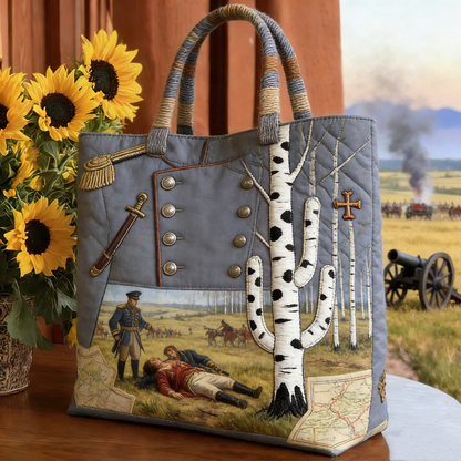 Military History Quilted Tote Bag