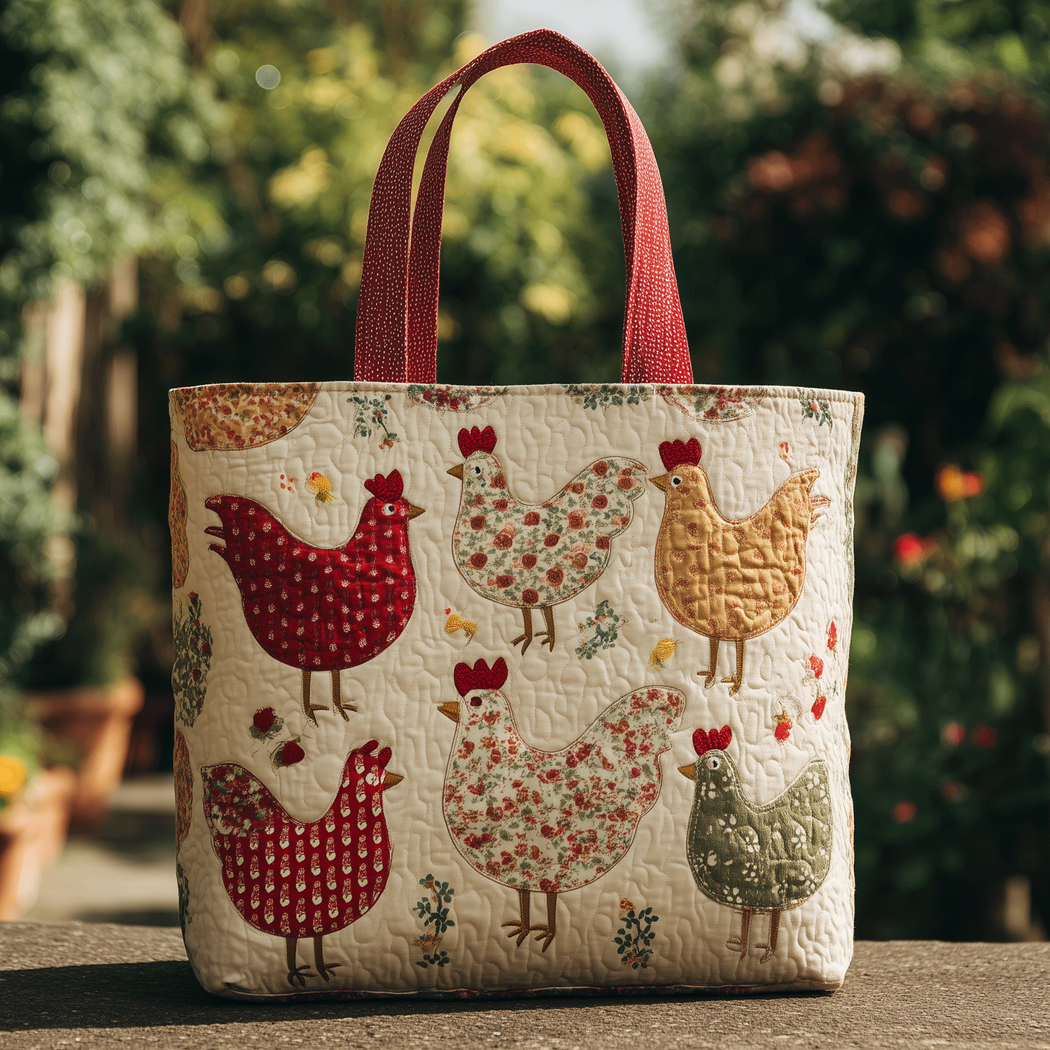 Polka Dot Chick Quilted Tote Bag NCU0TH2849  Animal print