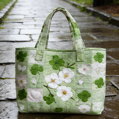 Lucky Clover ekwj6912 Quilted Tote Bag