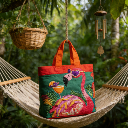 Tropical Chill Embroidery Tote bag