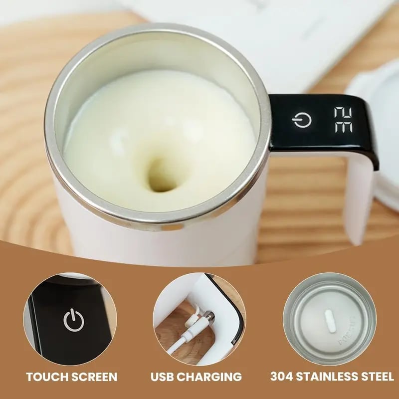 Electric coffee mug with a built-in LCD thermometer, perfect for brewing coffee, milk, cocoa, etc. 7