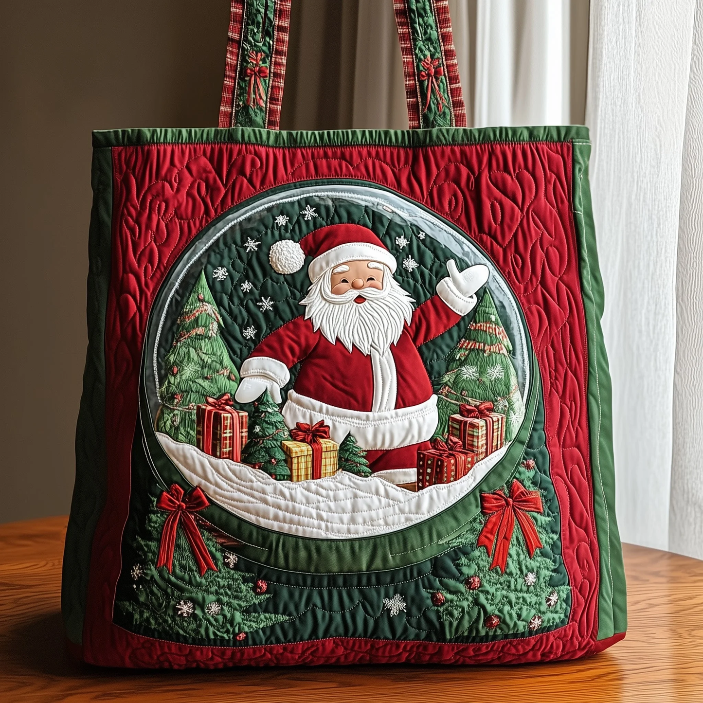 Santa Claus Wishing Version Quilted Handbag  Christmas bag
