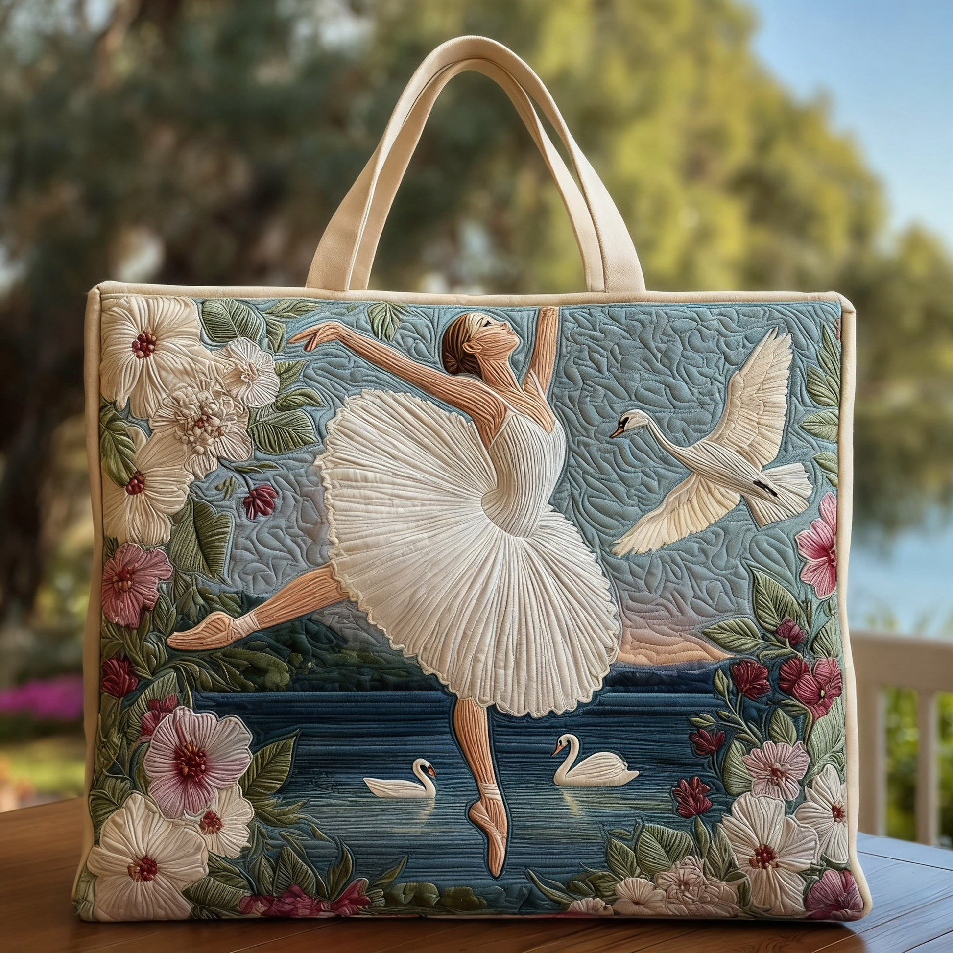 Ballet Goddess and Swan Series Quilted Handbag  Animal print