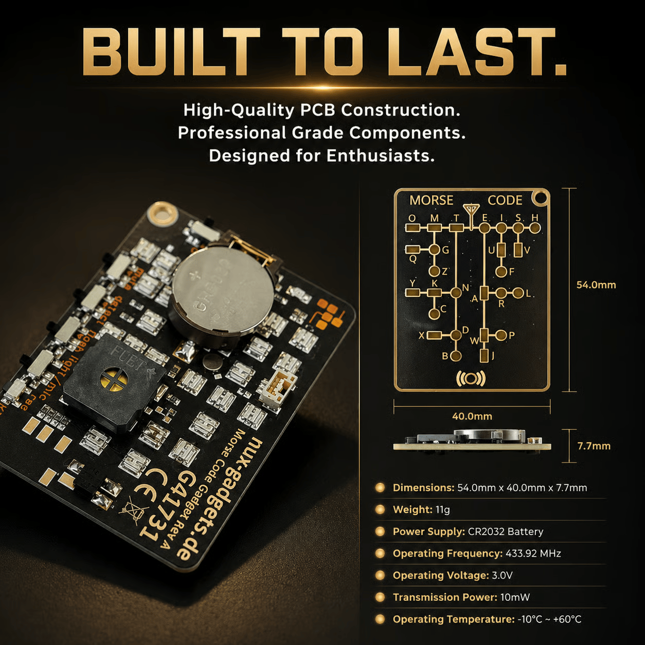 Morse Code Trainer Card Pro (LED Edition) 10
