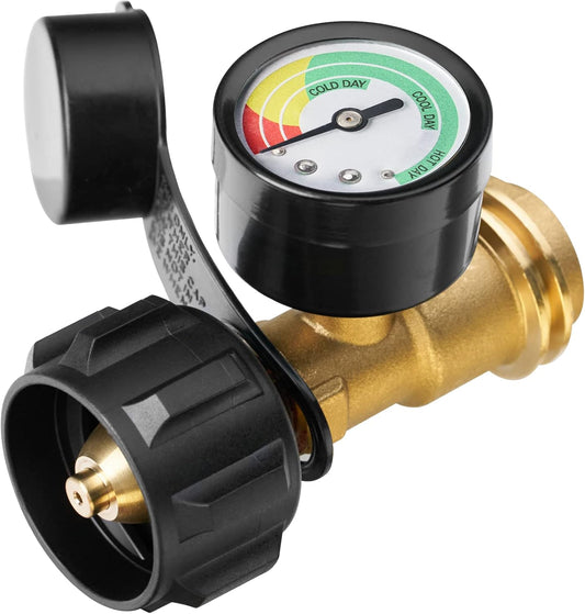 Universal Propane Tank Gauge for 5-40 Pound LP Tanks | Gas Level Indicator for Grill, Heater, RV Camper, QCC1/Type 1 Con 1