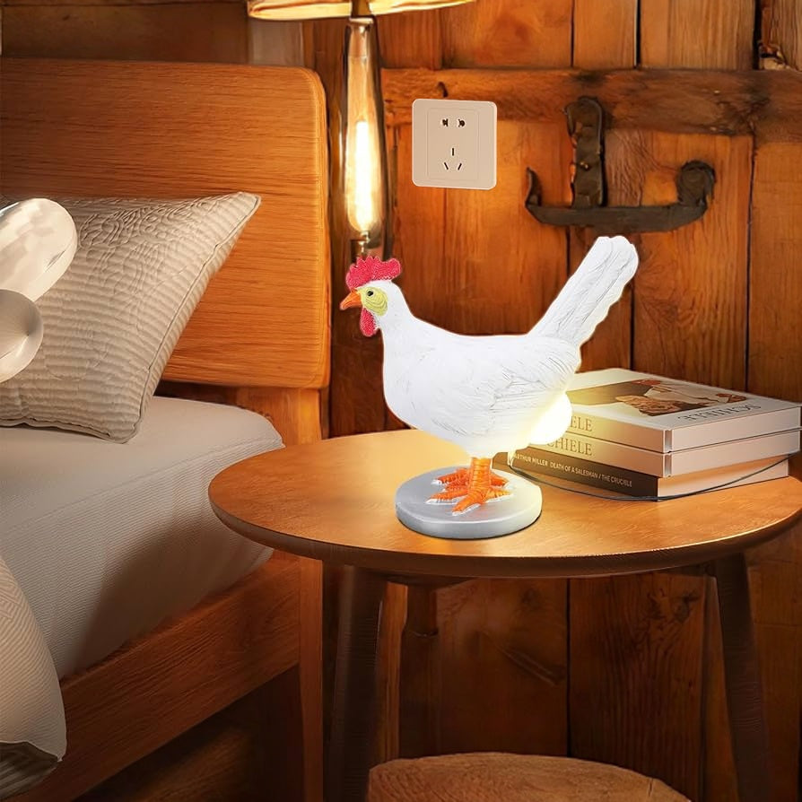 Hen resin art lamp