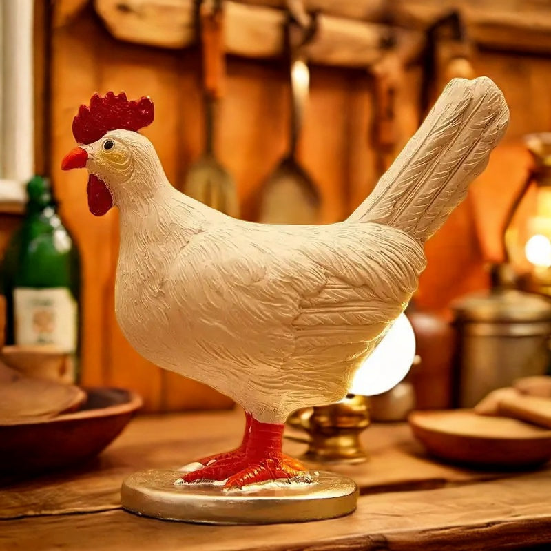 Hen resin art lamp