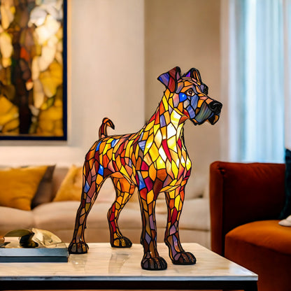 Lampe artistique en résine représentant un grand danois/A 