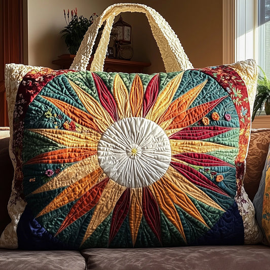 Hippie Sun Quilted Tote Bag