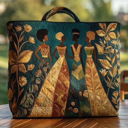 Golden Queens Quilted Tote Bag