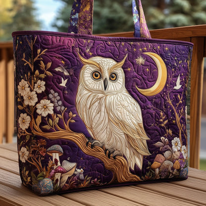 Owl Garden Quilted Tote Bag