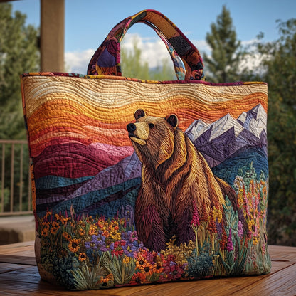 Majestic Bear Quilted Tote Bag