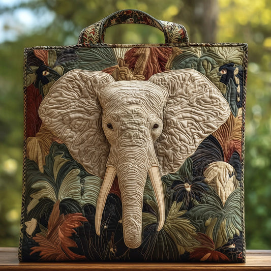 Majestic Elephant Quilted Tote Bag