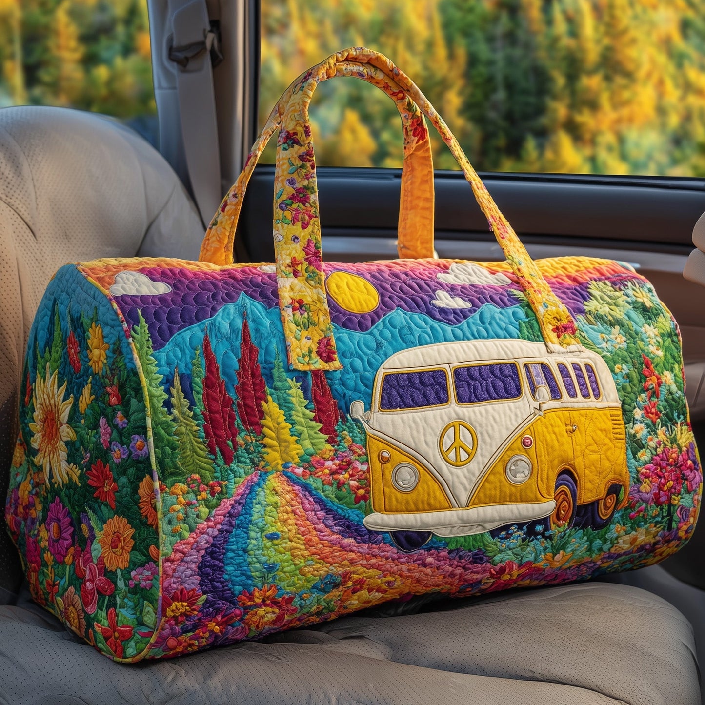 Hippie Journey Quilted Duffle Bag