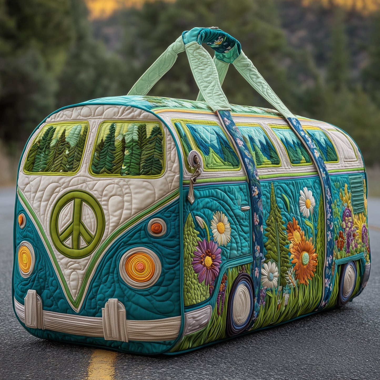 Hippie Journey Quilted Duffle Bag