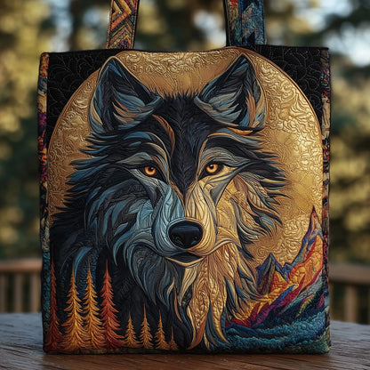 Wolf Quilted Tote Bag