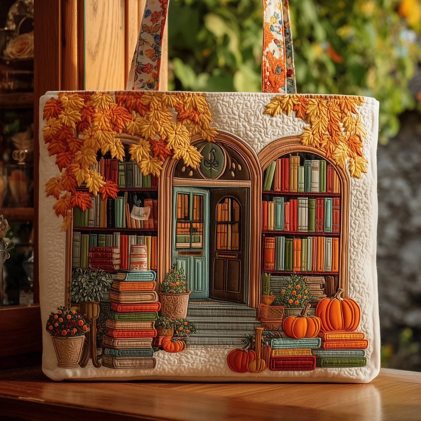 Cozy Library Quilted Tote Bag