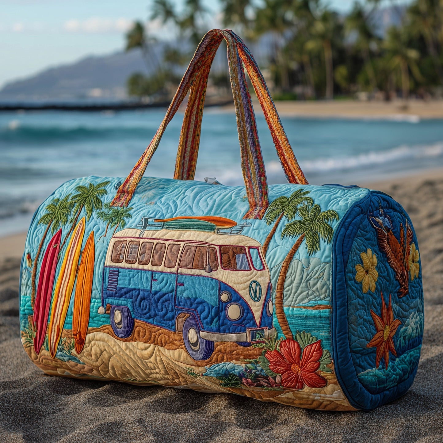 Hippie Van Quilted Duffle Bag