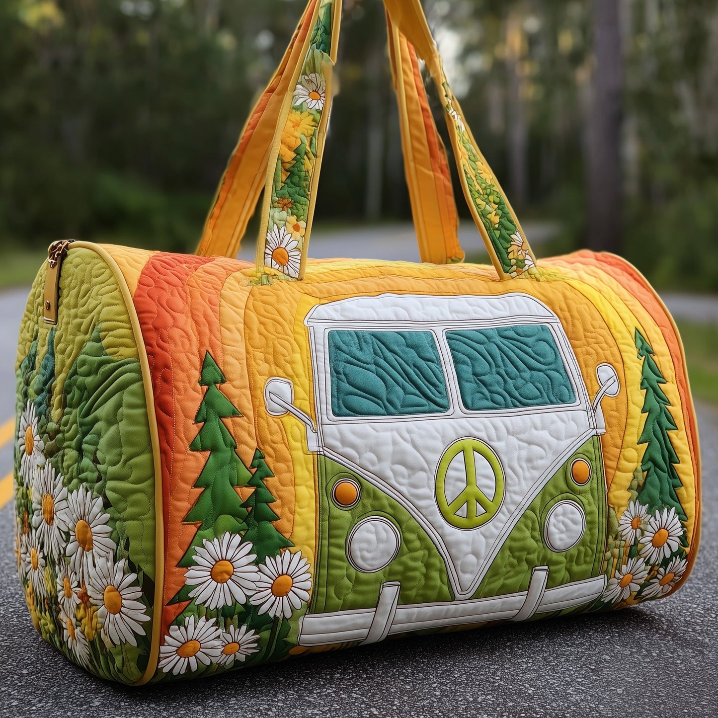 Hippie Van Quilted Duffle Bag