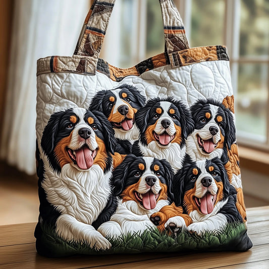 Bernese Mountain Quilted Tote Bag