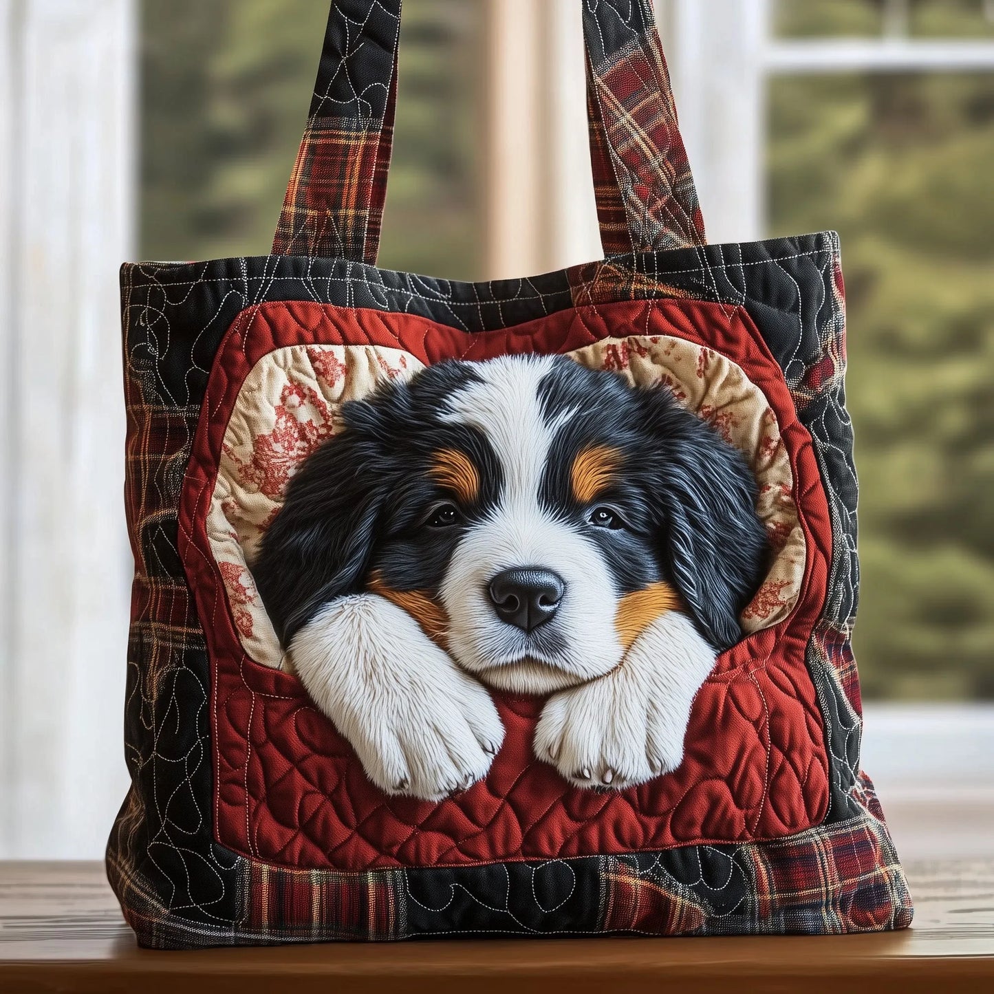 [ Next day shipment ] Bernese Mountain Quilted Tote Bag