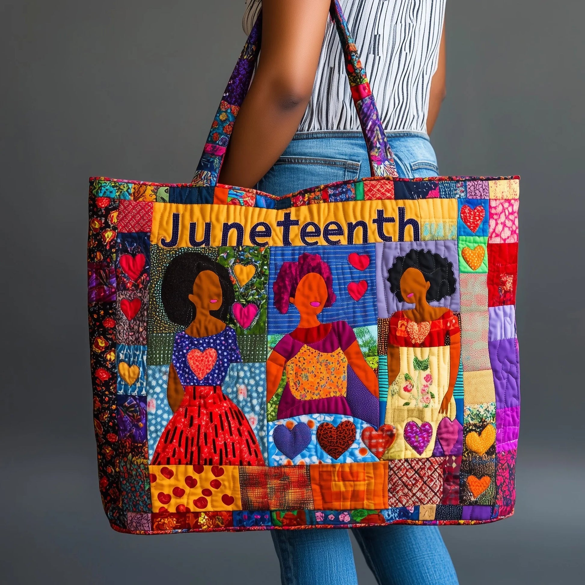 Juneteenth Quilted Tote Bag