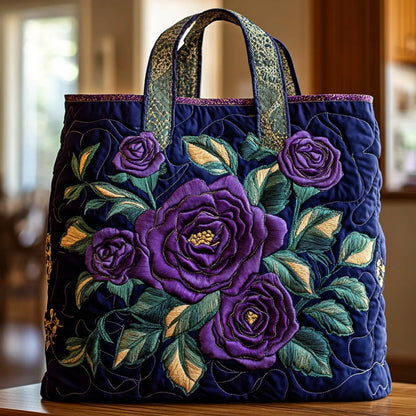 Vilolet Rose Quilted Tote Bag