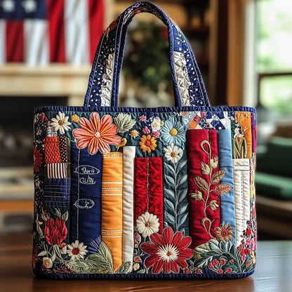 Book Bliss Quilted Tote Bag