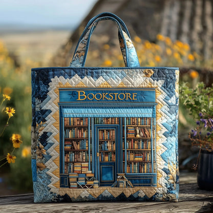 Charming Bookstore Quilted Tote Bag