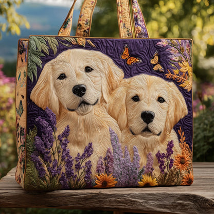 Joyful Pups Quilted Tote Bag
