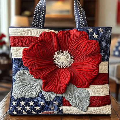 American Poppy Quilted Tote Bag