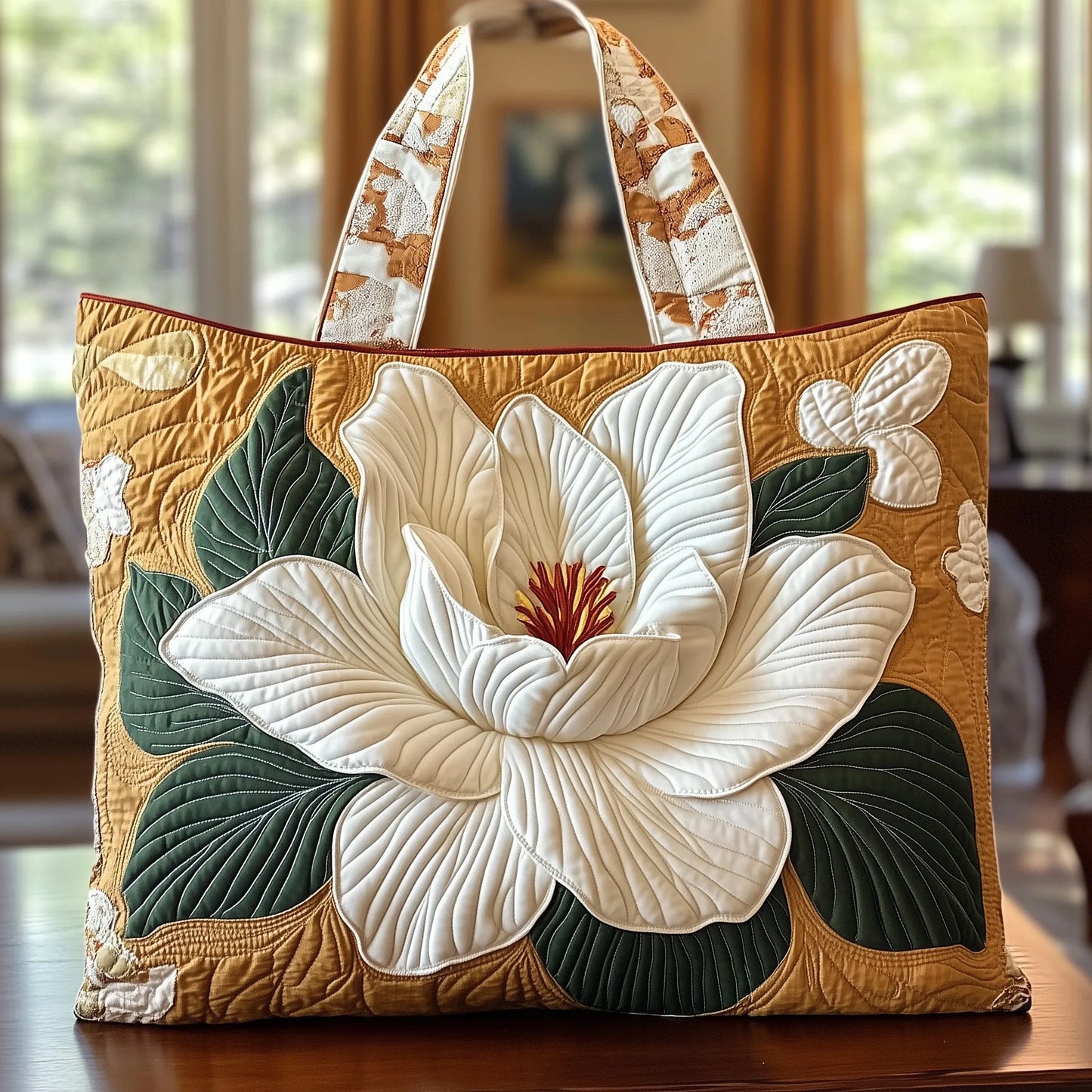 Magnolia Quilted Tote Bag